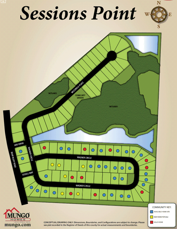 Mungo Homes community map of Sessions Point